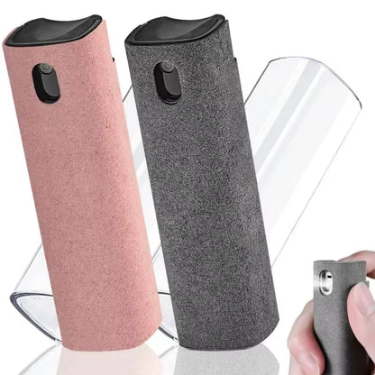 2 in 1 Phone Screen Cleaner Spray Portable Tablet Phone Touch Screen Cleaner Microfiber Cloth Set Glass Mini Cleaning Artifact