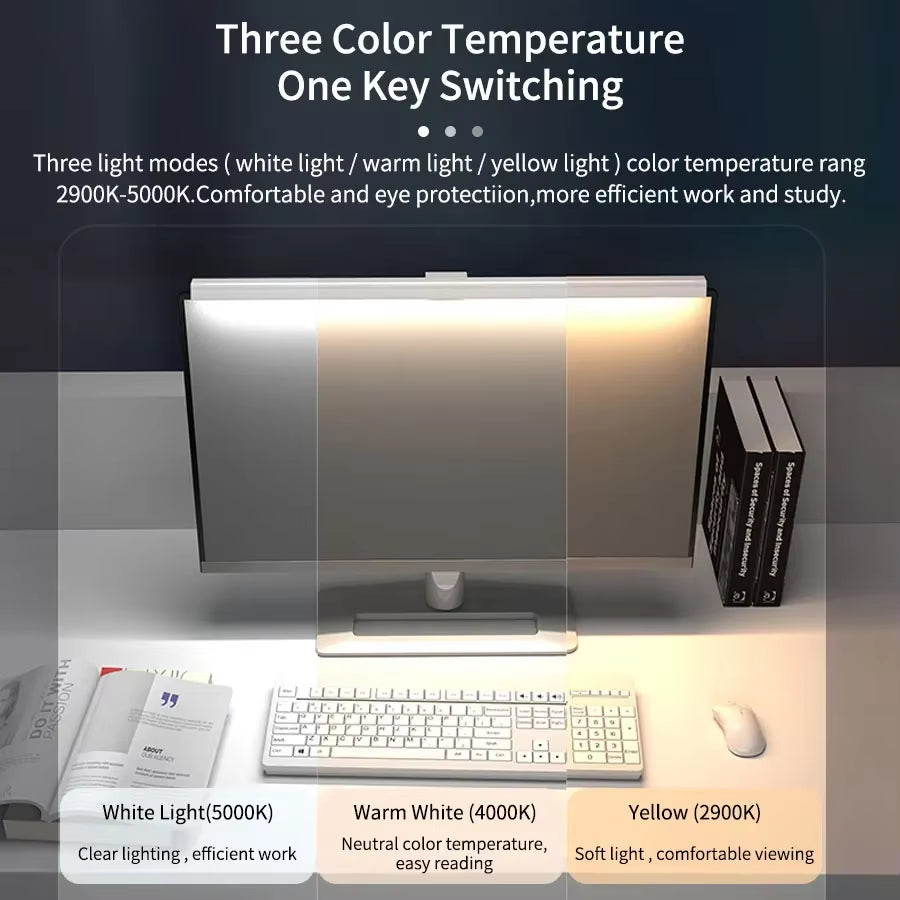 Led Monitor Light Bar Stepless Dimmable Screen Hanging Light 50Cm Eye-Care Desk Lamp USB Powered Table Lamp for Work Laptop
