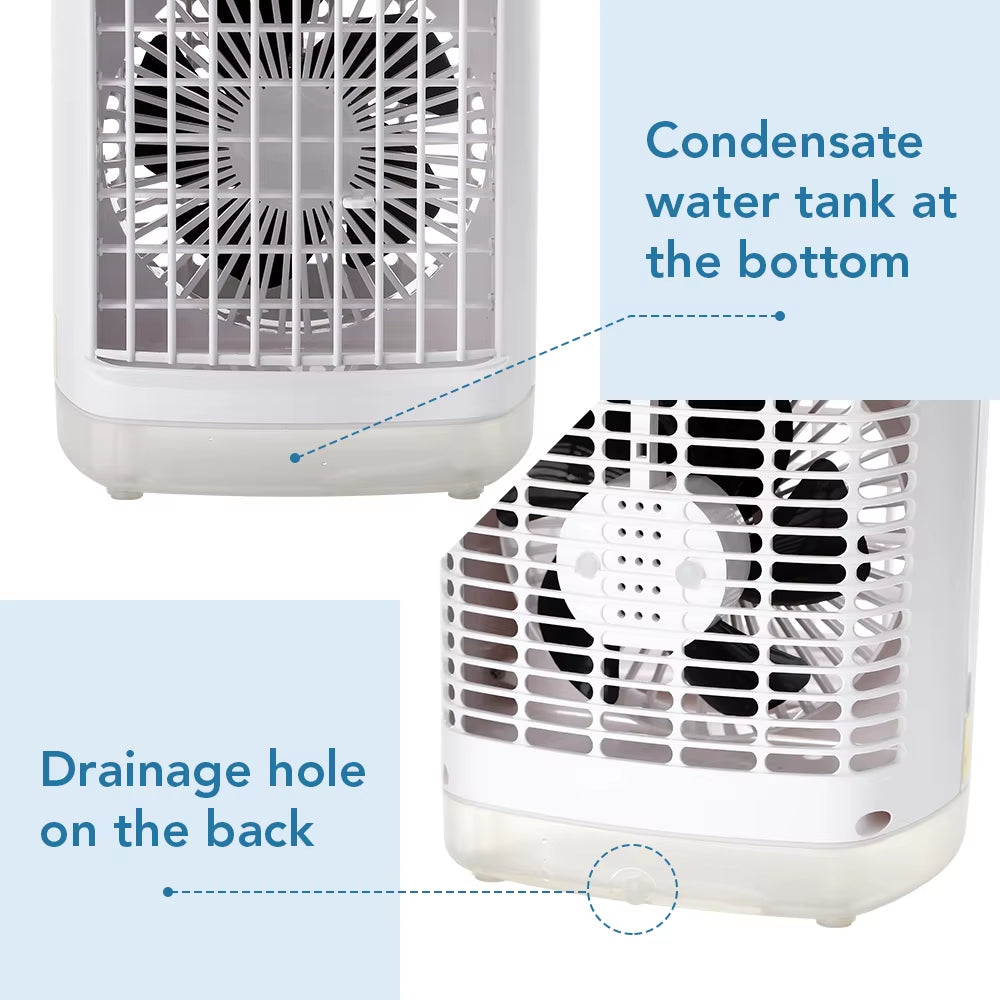 Portable Cold Air Conditioner Evaporative Air Cooler Mini Usb Table Fan Desktop Air Conditioning Fan Humidifier for Home Room