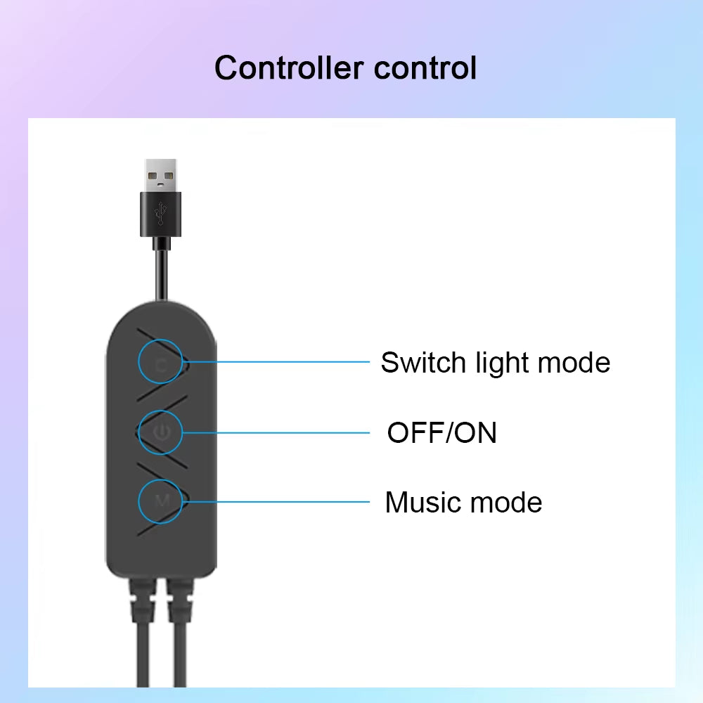 Music Light Bar RGBIC Pickup Rhythm Lights Desktop Strip Light APP Control USB Atmosphere Lamp for Gaming Bedroom TV Backlight