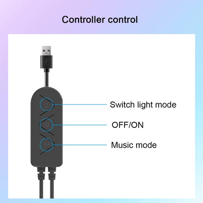 Music Light Bar RGBIC Pickup Rhythm Lights Desktop Strip Light APP Control USB Atmosphere Lamp for Gaming Bedroom TV Backlight