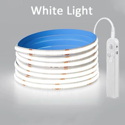 Motion Sensor Led Lights Strip Battery Powered 320 Leds/M COB Led Strip Lights for Stair Bedroom Closet under Cabinet Lighting