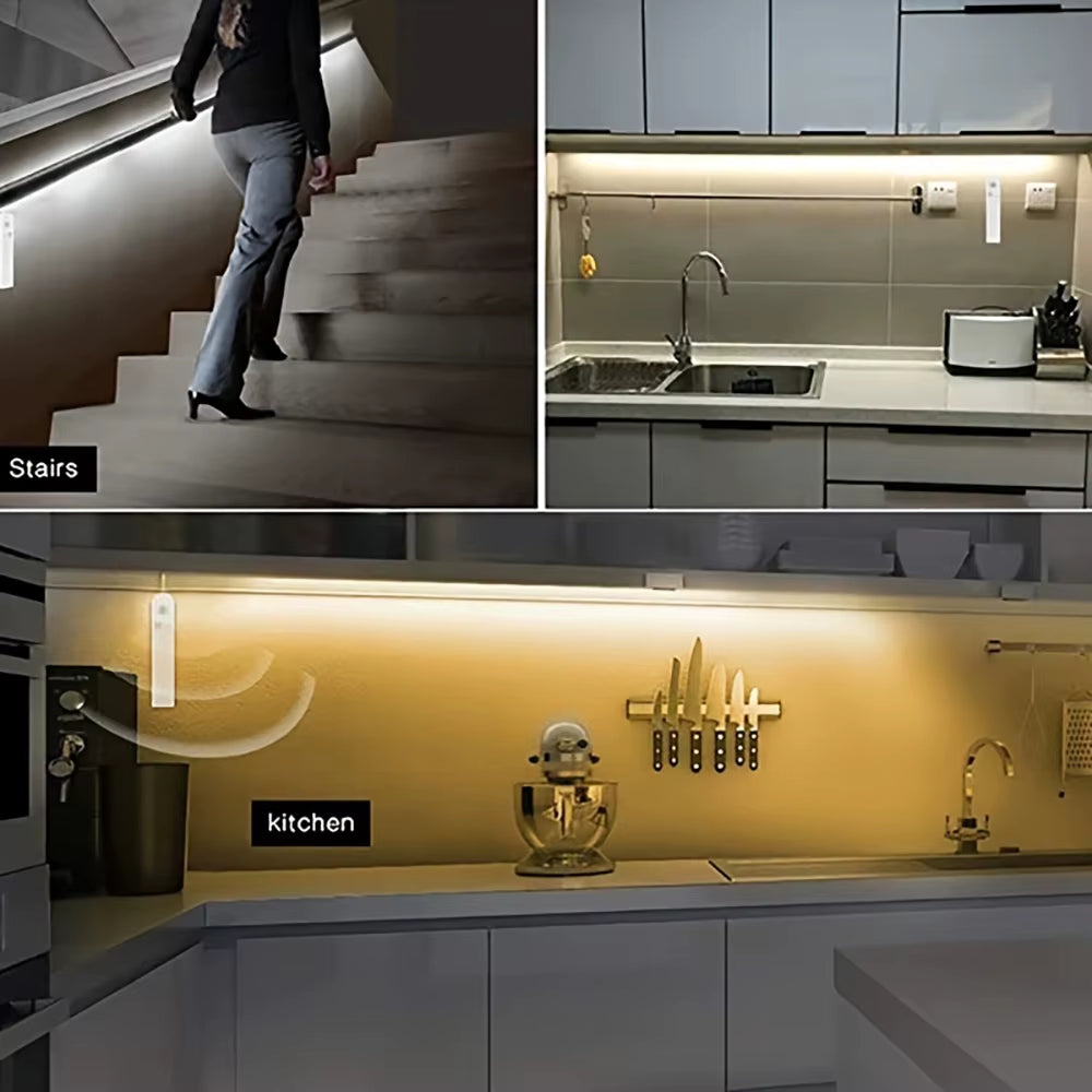 Motion Sensor Led Lights Strip Battery Powered 320 Leds/M COB Led Strip Lights for Stair Bedroom Closet under Cabinet Lighting