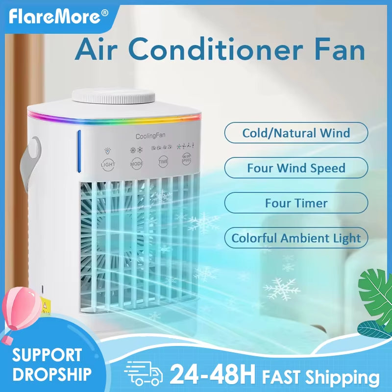 Portable Cold Air Conditioner Evaporative Air Cooler Mini Usb Table Fan Desktop Air Conditioning Fan Humidifier for Home Room